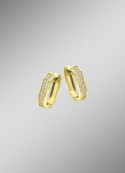 Edle Klappcreolen mit Brillanten 