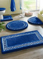 Badgarnitur mit M&auml;ander-Bord&uuml;re BLAU