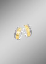 Klappcreolen in Bicolor mit synth. Zirkonia 