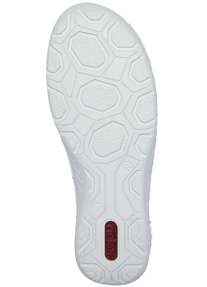 Rieker Schn&uuml;r-Bootie aus originell bedrucktem Synthetikmaterial SILBERGRAU-BLEU