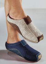 HAFLINGER Hausschuh, Walkstoff aus Schurwolle MARINE