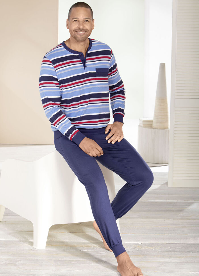 Zweierpack Schlafanzüge mit Knopfleiste und Bündchenabschlüssen 