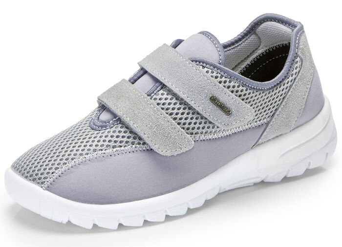 Bequeme Damen-Klettschuhe, Weite H, mit herausnehmbarem Fußbett GRAU