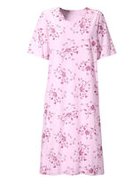 Nachthemd, Kurzarm mit V-Ausschnitt MAGNOLIE-BUNT