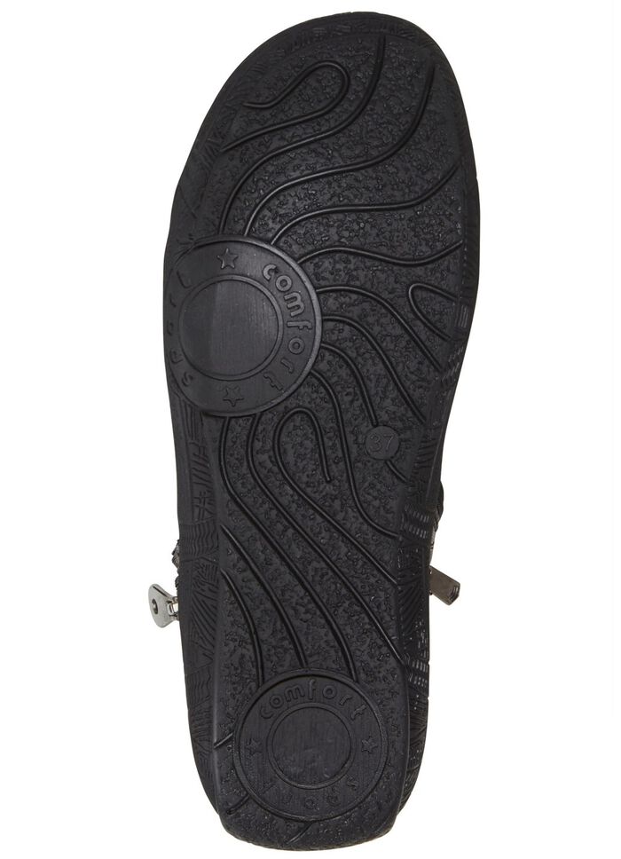 Andrea Conti Schn&uuml;r-Bootie mit reptilgepr&auml;gtem Einsatz und Zier-Rei&szlig;verschluss SCHWARZ