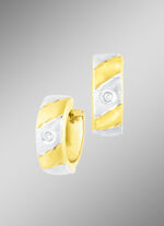 Creolen in Bicolor, mit Brillanten 