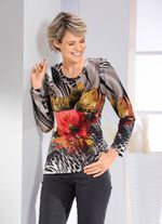 Shirt mit Zierring am Halsausschnitt 