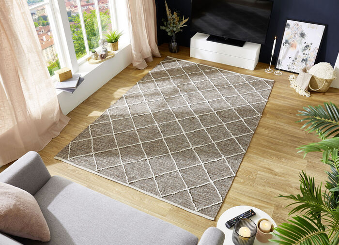 Moderne Br&uuml;cken und Teppiche aus 100% Baumwolle BRAUN