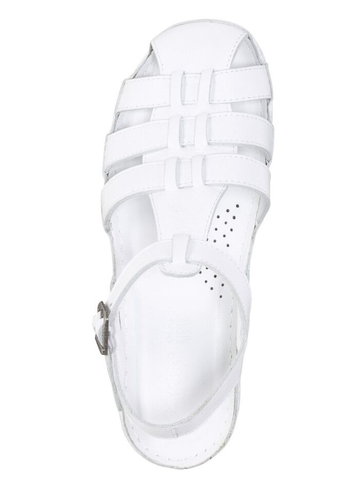 Gemini Riemchen-Sandale aus weichem Rind-Nappaleder WEISS
