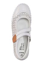 ELENA EDEN Slipper aus Rind-Nappaleder mit braunem Besatz KIESEL