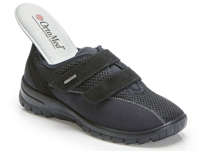 Bequeme Damen-Klettschuhe, Weite H, mit herausnehmbarem Fußbett SCHWARZ