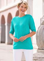 Pullover in Mustermix TÜRKIS