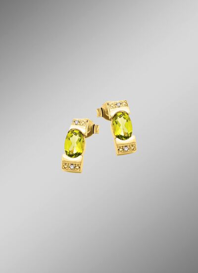 Frische trifft Eleganz &ndash; Ohrstecker mit Peridot und Diamanten 