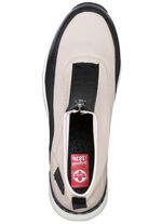 Rieker, stylische Damen-Boots, Weite G, mit Rei&szlig;verschluss ECRU-SCHWARZ