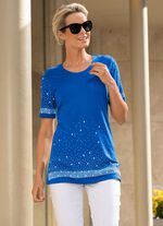 Shirt mit aufwendig gearbeiteter Strasszier in 2 Farben 