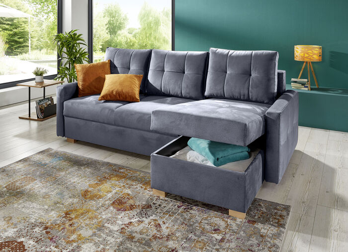 Polsterecke mit Bettfunktion ANTHRAZIT