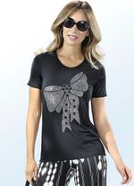 Shirt mit Strass-Motiv SCHWARZ