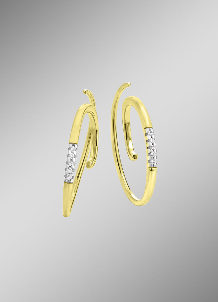 Modernes Design: Ohrhaken mit 10 Brillanten 