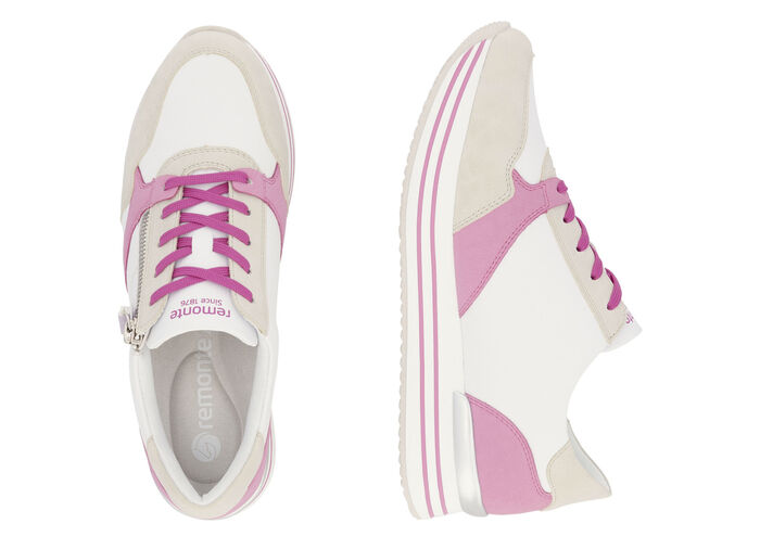 Remonte Schnür-Sneaker aus Nappaleder CREME-BUNT