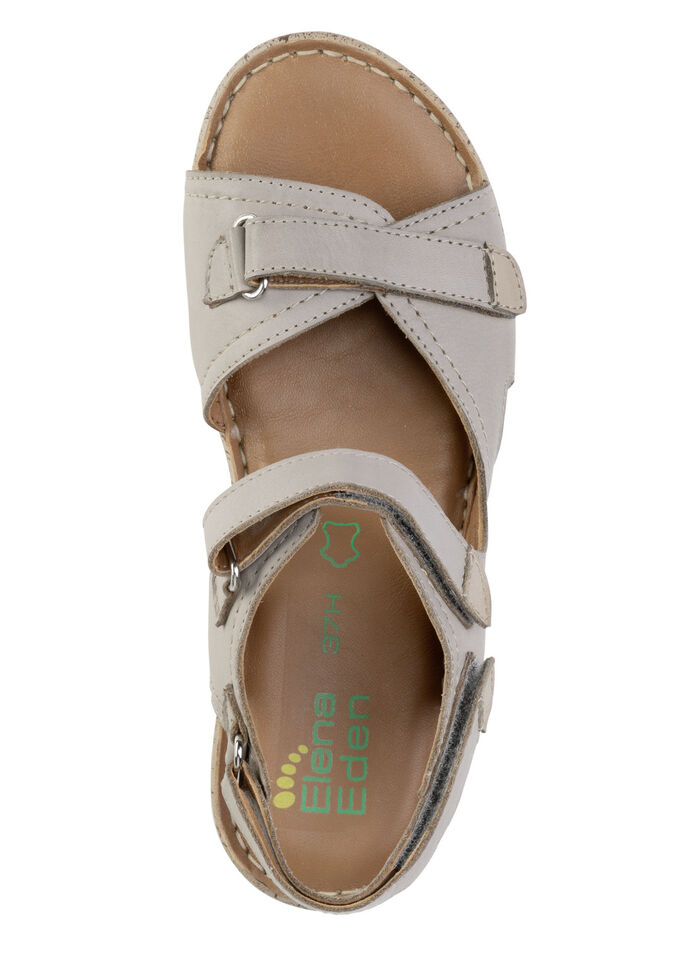 ELENA EDEN Sandale mit Kontrastbesätzen TAUPE