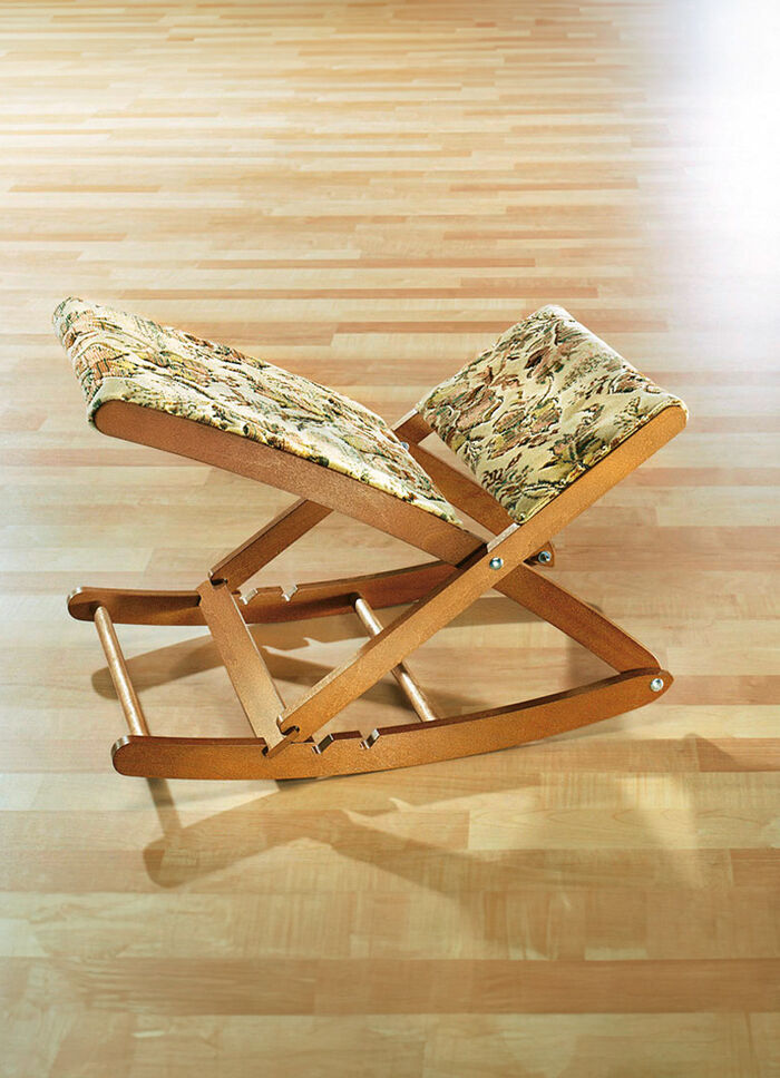 Hochwertige verstellbare Fußschaukel aus Holz BRAUN