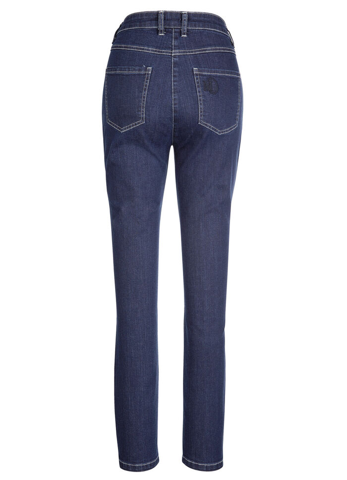 Jeans in klassischer 5-Pocket-Form DUNKELBLAU