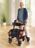 Rollator, auch als Rollstuhl nutzbar ROT