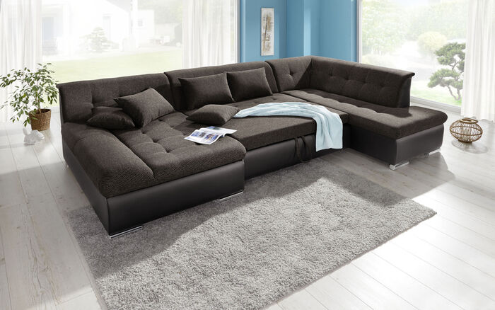 Wohnlandschaft mit Bettfunktion BRAUN-BRAUN