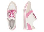 Remonte Schn&uuml;r-Sneaker aus Nappaleder CREME-BUNT