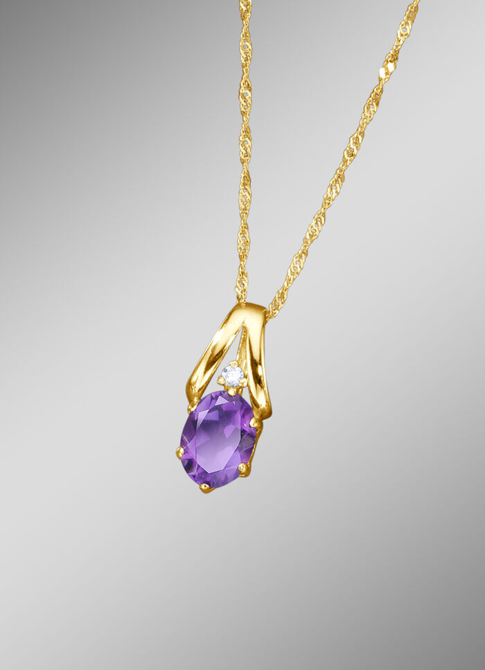 Anhänger mit Amethyst und Zirkonia 