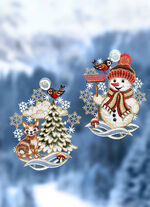 Fensterbild, 2er-Set mit Saughaken 