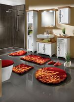 Naturnahe Badgarnitur mit Gr&auml;sermotiv TERRA