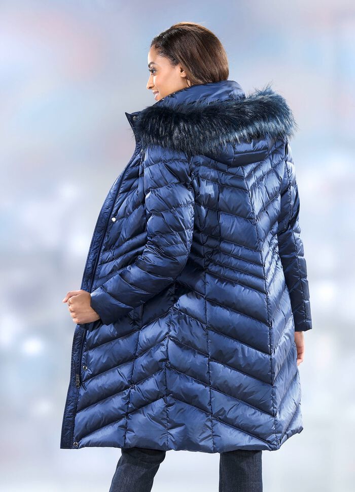 Daunenmantel mit 2-Wege-Rei&szlig;verschluss SAPHIRBLAU