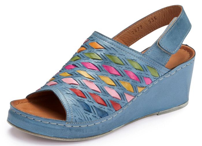 Gemini Sandalette mit raffinierten, bunten Flechtdurchz&uuml;gen JEANS