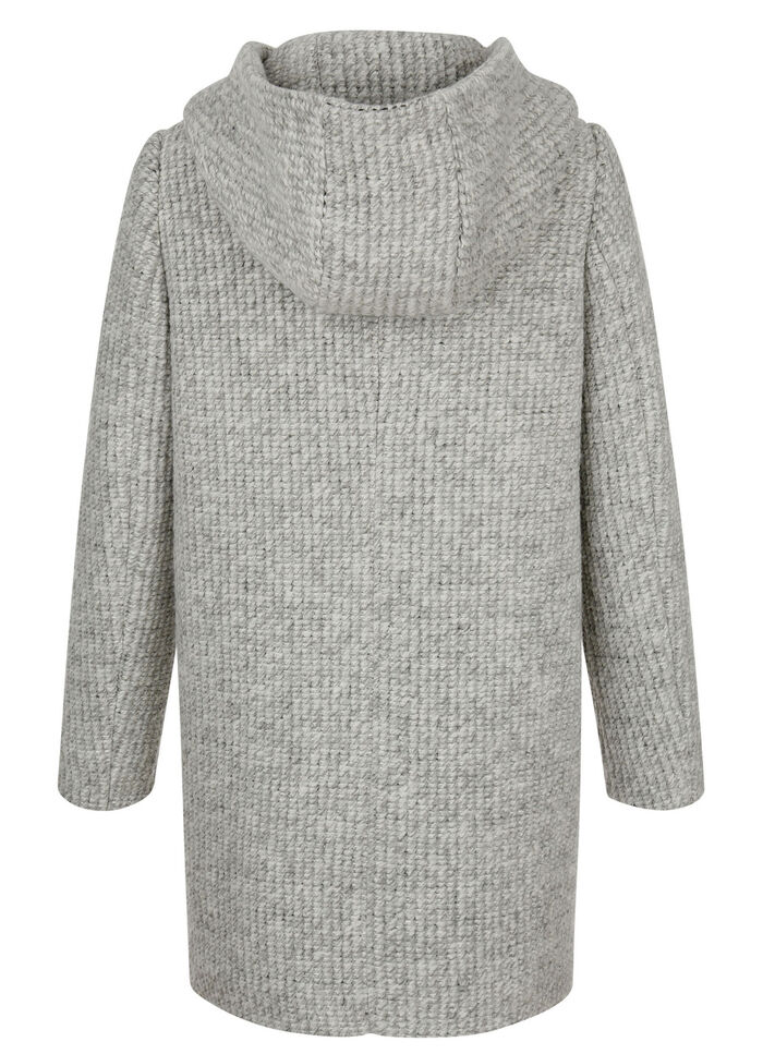 Longjacke mit fester Kapuze 