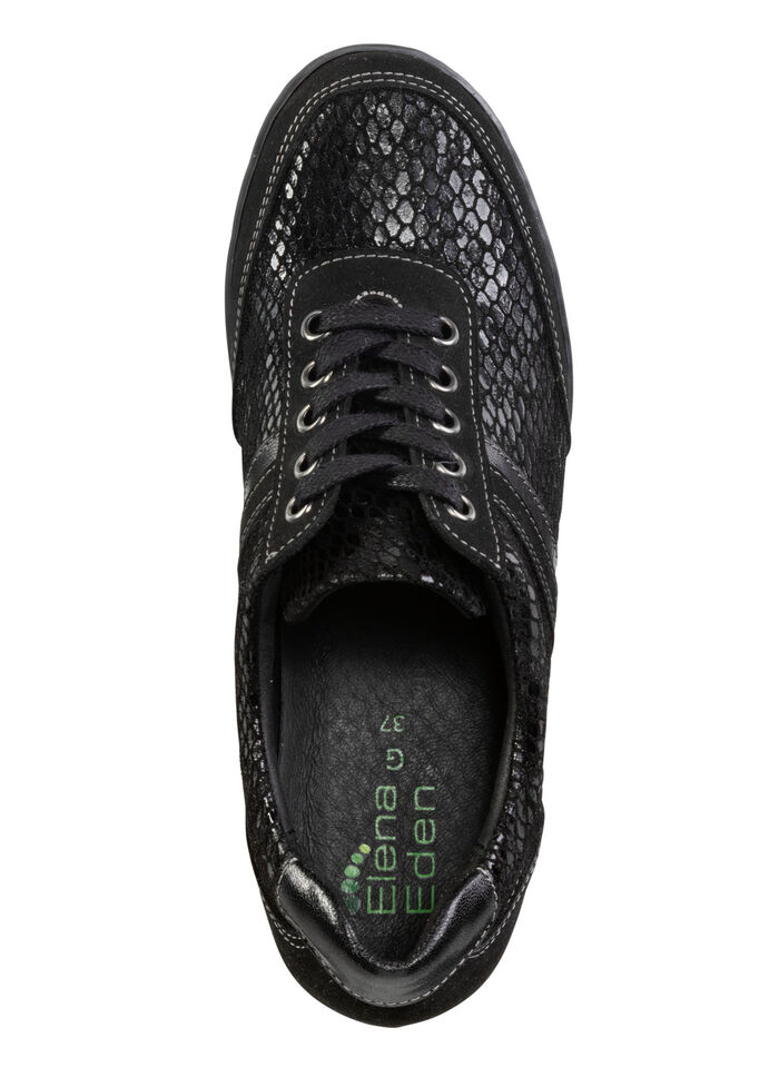 ELENA EDEN Schnürschuh mit Nappaleder-Besätzen SCHWARZ