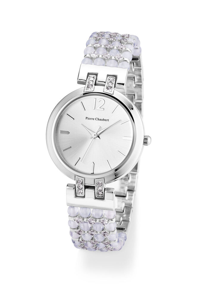 Pierre Chaubert-Quartz-Damenuhr mit Metallgehäuse und Metallband 
