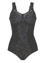 Anita Hosenkorselett mit transparenten T&uuml;lleins&auml;tzen SCHWARZ