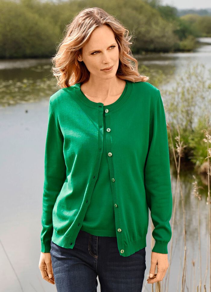 Strickjacke mit rundem Halsausschnitt 