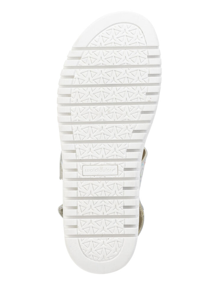 Waldl&auml;ufer Sandale aus effektvoll bedrucktem Nubukleder ECRU-BUNT