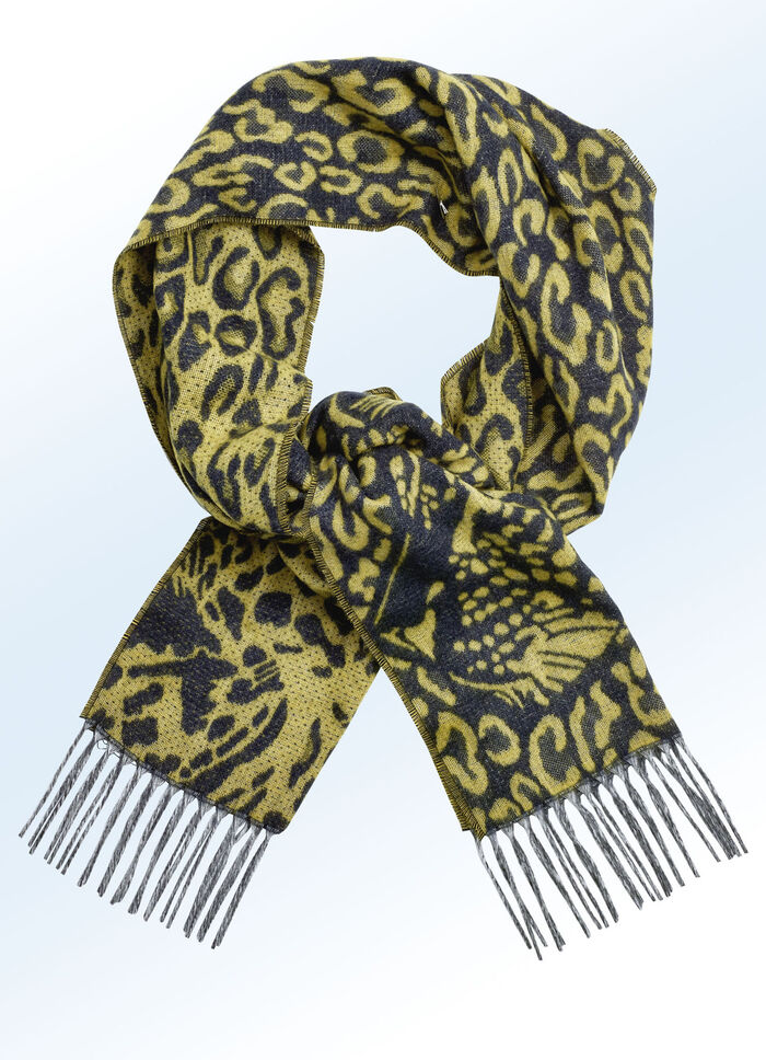 Schal mit Raubtierfell-Dessin 