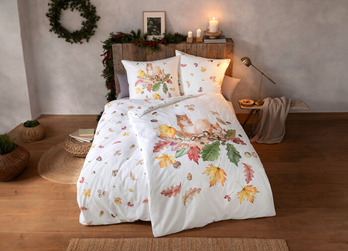 Bettw&auml;sche-Garnitur mit herbstlichen Motiven 