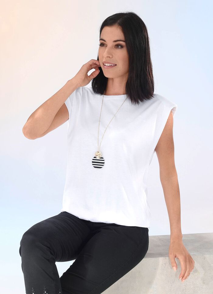 Modisches Shirt mit Polstern in 2 Farben WEISS