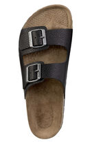 GINO GALANTE, klassische Herren-Pantoletten, Weite H, aus Leder SCHWARZ