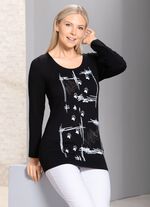 Shirt mit Kontrast-Druck in 2 Farben SCHWARZ