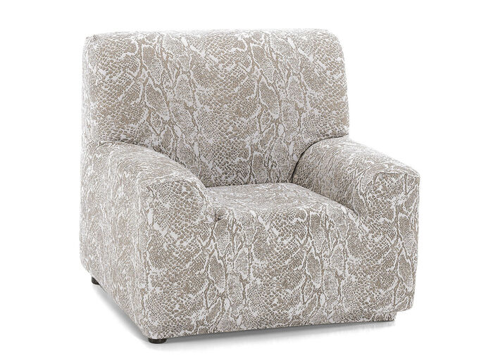 Pflegeleichte Stretchbezüge in Schlangenoptik CREME