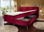 Boxspringbett mit Bettkasten und Topper ROT