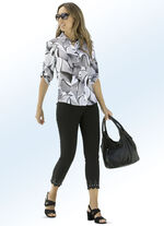 7/8-Hose mit trendig gestylten Beinabschlüssen SCHWARZ