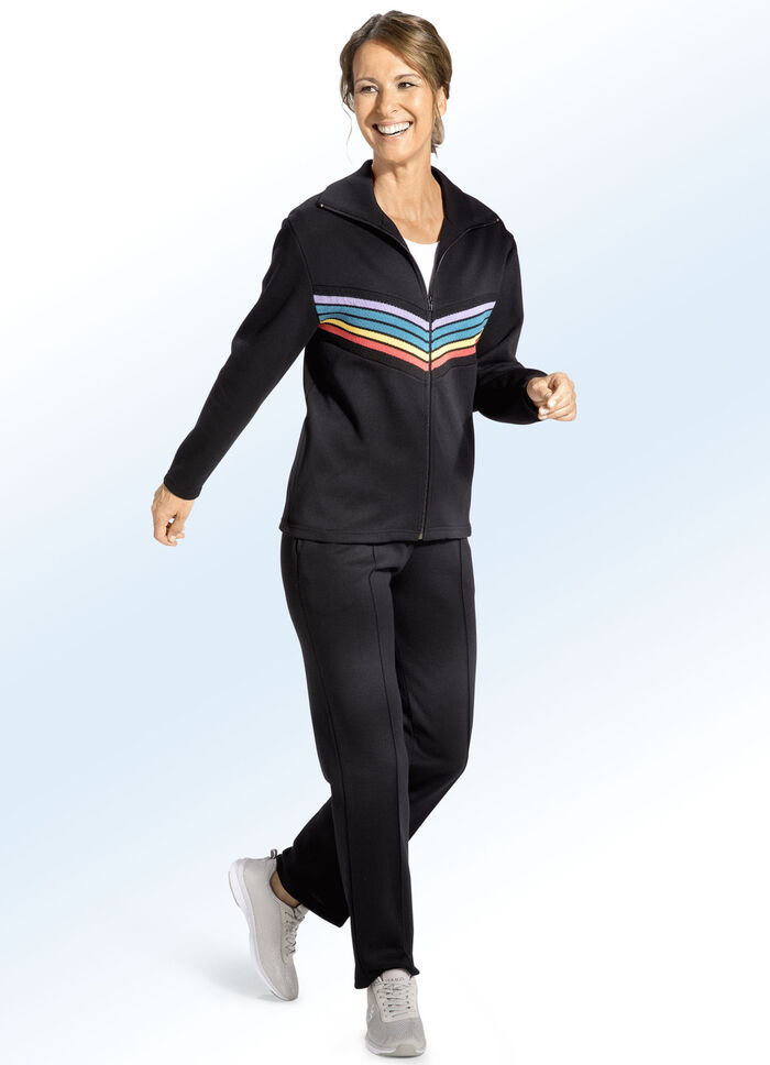 "Plantier"-Freizeitanzug mit Strickeinsätzen 