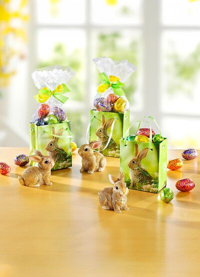 Pr&auml;sent-T&uuml;ten mit Hasen, 3er-Set 